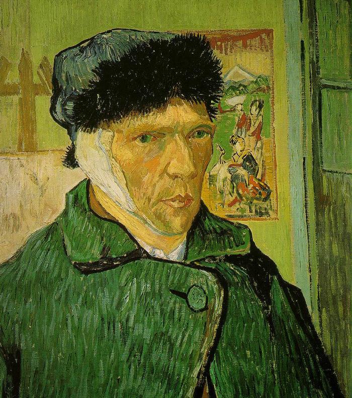 Van Gogh corta parte de su oreja-0
